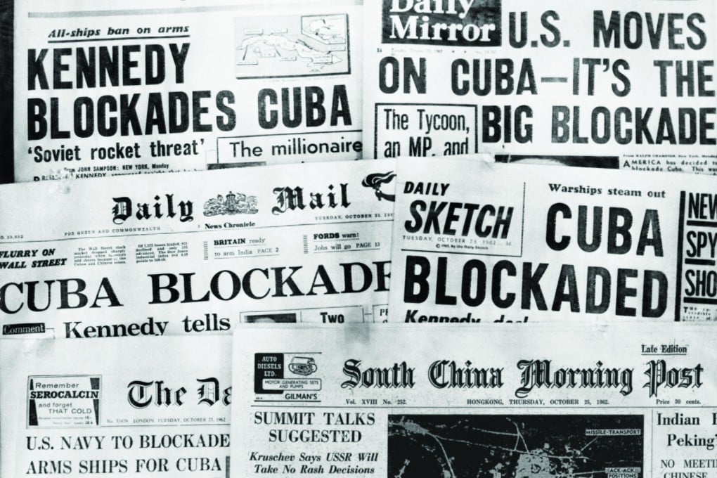 Headlines from October 23, 1962, at the height of the missile crisis. Photo: Corbis