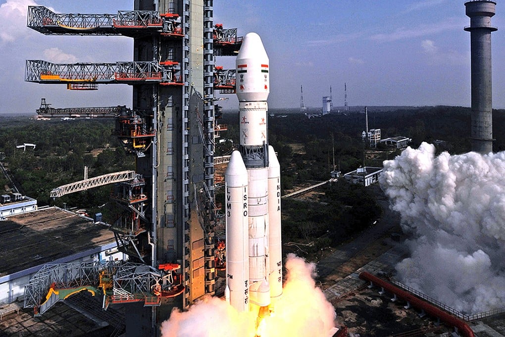 The Indian rocket takes off from the spaceport. Photo: Xinhua