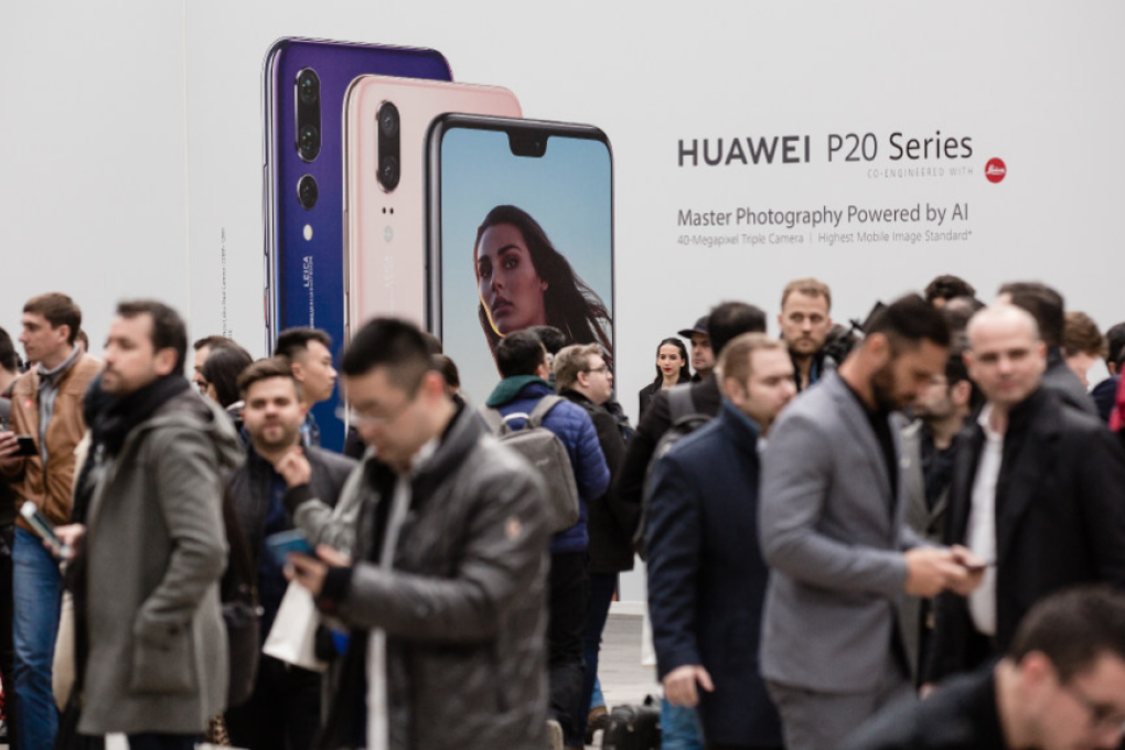 Huawei launched its flagship phone, P20 Pro, in Paris in March 2018. (Picture: Marlene Awaad/Bloomberg)