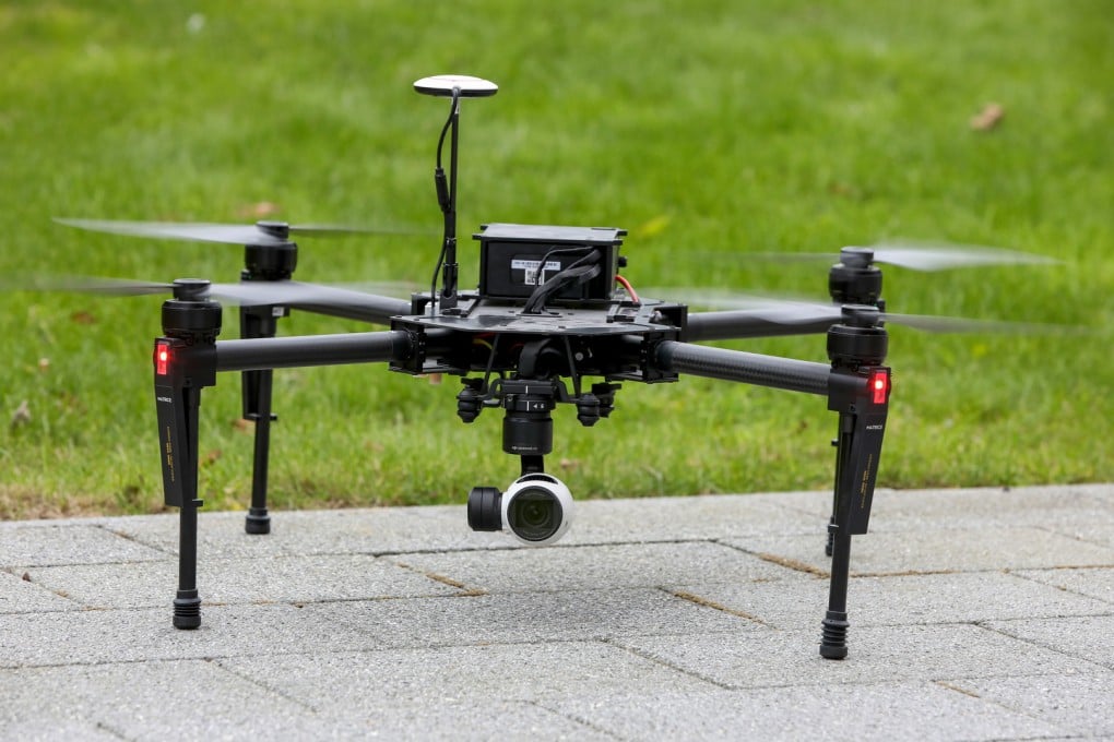 This DJI Matrice 100 drone is one of the company’s enterprise models. (Picture: Paul Faith/Bloomberg)