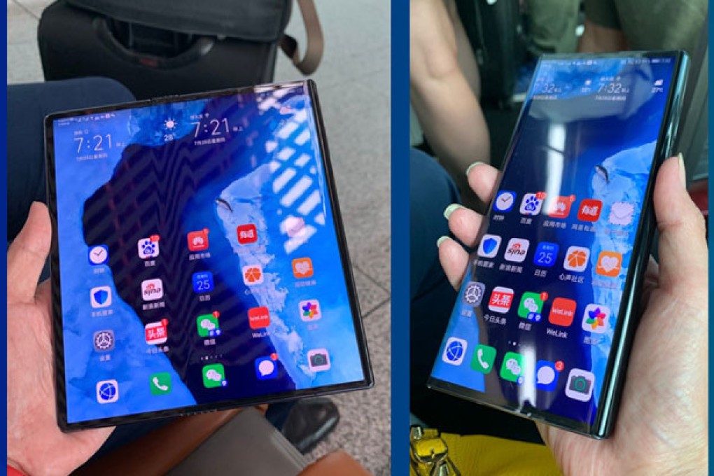 A look at the Mate X, which looks like it fits in the hand pretty well once it’s folded up. (Picture: 李瀛寰 via Weibo)