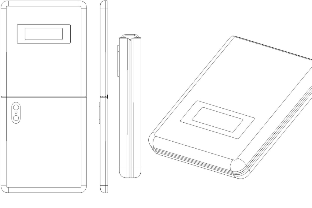 Motorola’s new Razr has an additional touch screen on the outside, but Xiaomi’s outside display looks considerably smaller. (Picture: National Intellectual Property Administration)