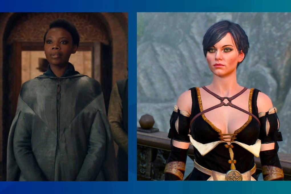 Fringilla in the show versus Fringilla in the game. (Picture: CD Projekt Red/Netflix)