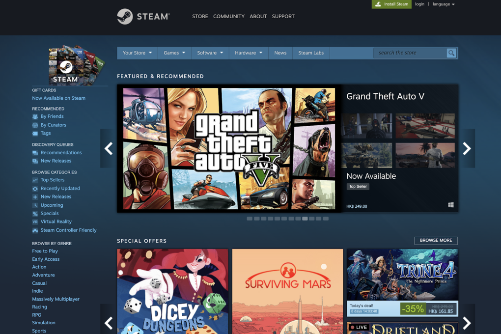 Steam is a popular platform for gamers in China. (Picture: Steam/Valve)