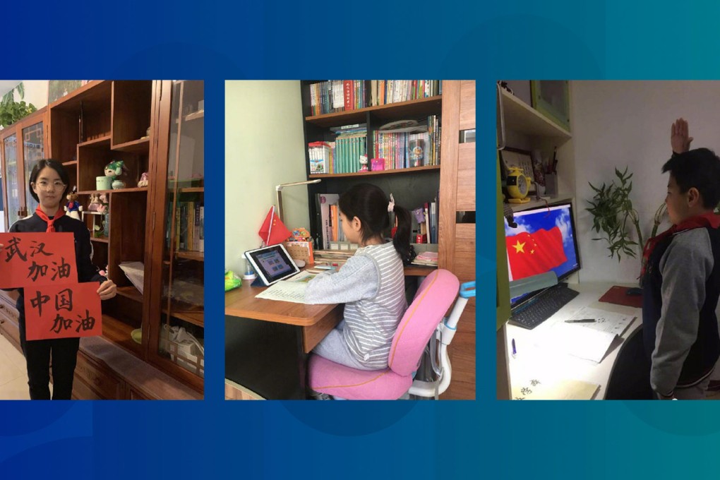 Students in China are tuning in for classes and flag raising ceremonies on the internet. (Picture: Weibo)
