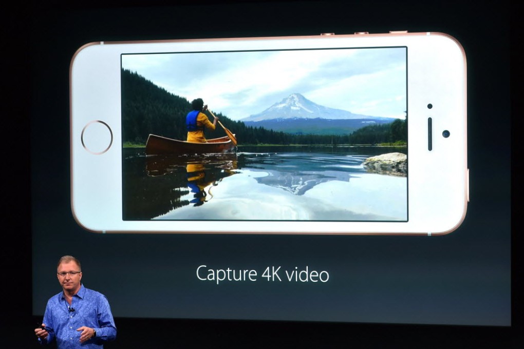 Apple introduces the original iPhone SE during a media event at Apple headquarters in Cupertino, California, on March 21, 2016. (Picture: Josh Edelson/AFP)
