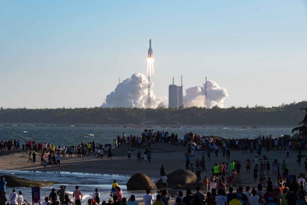 On March 5, the Long March 5B heavy-lift rocket sent up the prototype of China’s new-generation manned spacecraft in its maiden flight. (Picture: Xinhua)