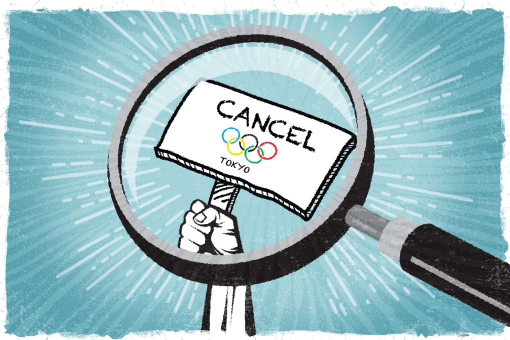 Protests continue to rage over Japan's hosting of the 2020 Olympic Games. Protestors want the sporting spectacle called off, while medical groups have also voiced their concerns. Illustration: SCMP / Henry Wong
