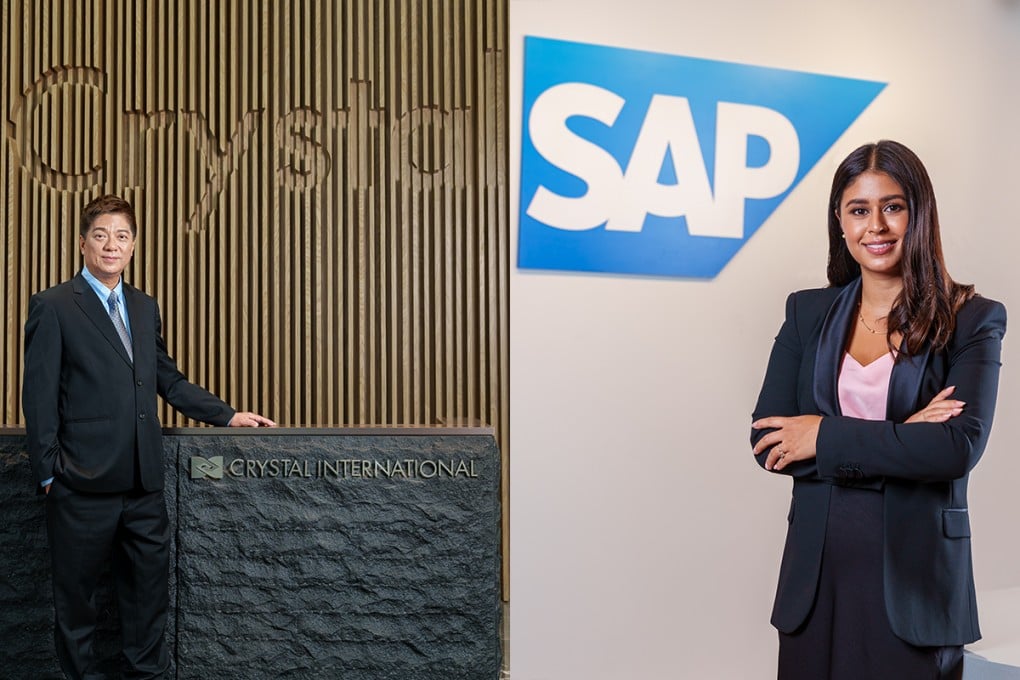 (Left) Karl Ting, General Manager, Corporate Information Services, Crystal Group; and (right) Rajni Sharma,
Managing Director, SAP Hong Kong.