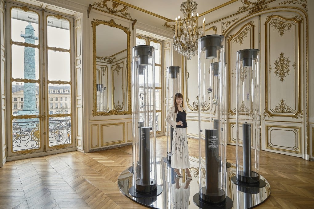 Renowned Asian jewellery artist Anna Hu presents the Papillion du Blanc Collection at Hôtel d'Évreux in Place Vendôme during Paris Haute Couture Week in July.