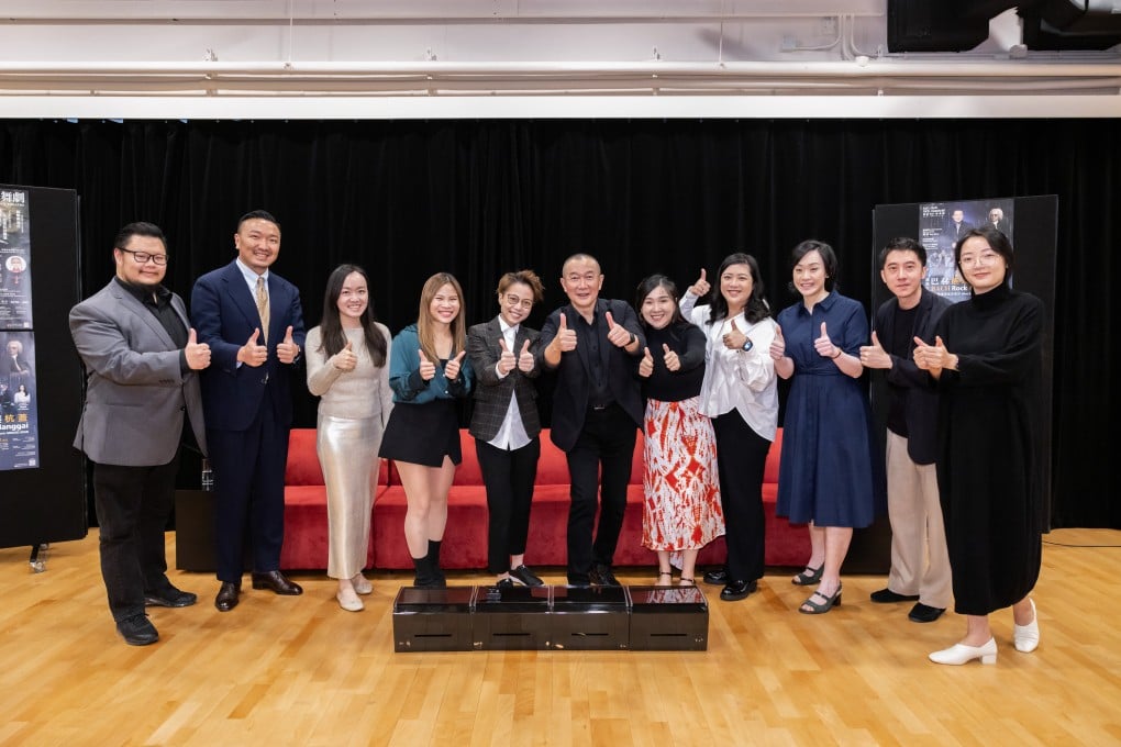Ambassador for Cultural Promotion Tan Dun (centre) and the group of talented young Hong Kong artists.