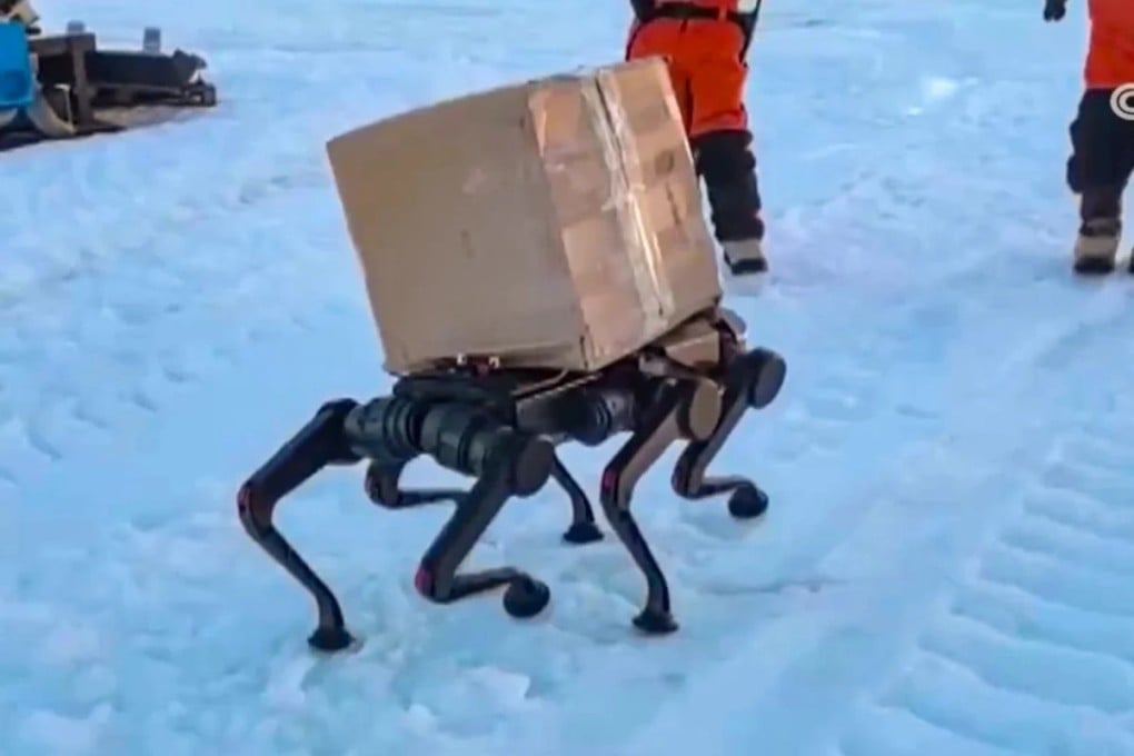 The robot dog can carry loads of up 100kg and operate in extreme cold. Photo: CCTV