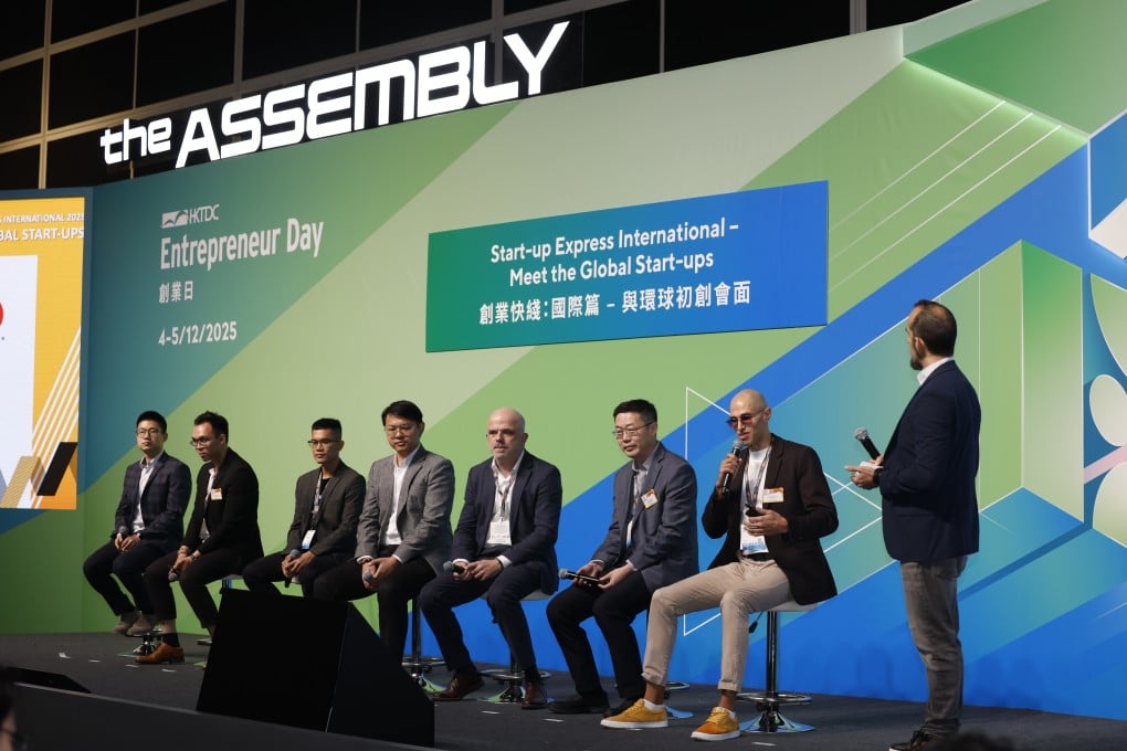 Representatives from the 2025 Start-up Express International cohort take part in a panel session during HKTDC Entrepreneur Day at the Hong Kong Convention and Exhibition Centre in December.