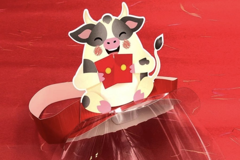 A Chinese New Year- themed face visor from Papery.art. Photo: Instagram / @papery.art