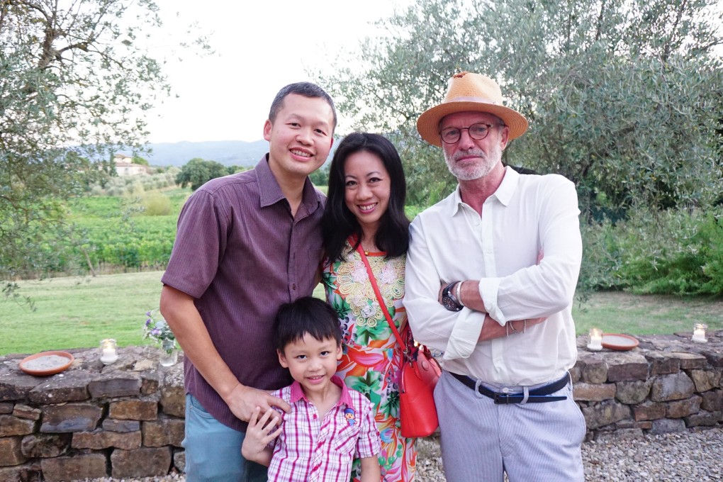Ronald Khoo (left) with his family and Sting (right). Hereveals where he likes to go for food and drink in Italy, Malaysia and Cambodia. Photo: Ronald Khoo