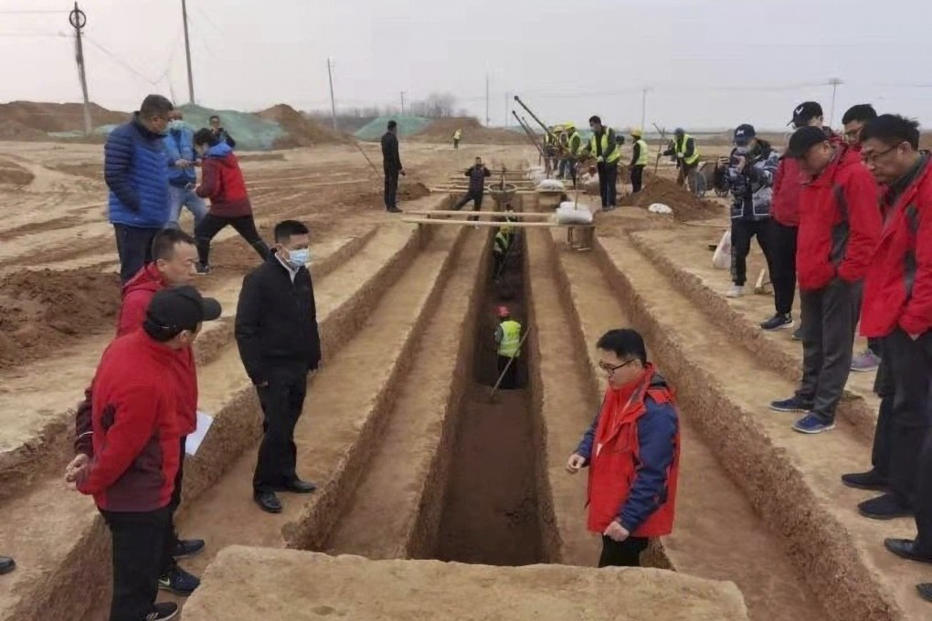 The excavation site at the Xianyang International Airport construction site in Xian, Shaanxi province, China. Photo: Weibo
