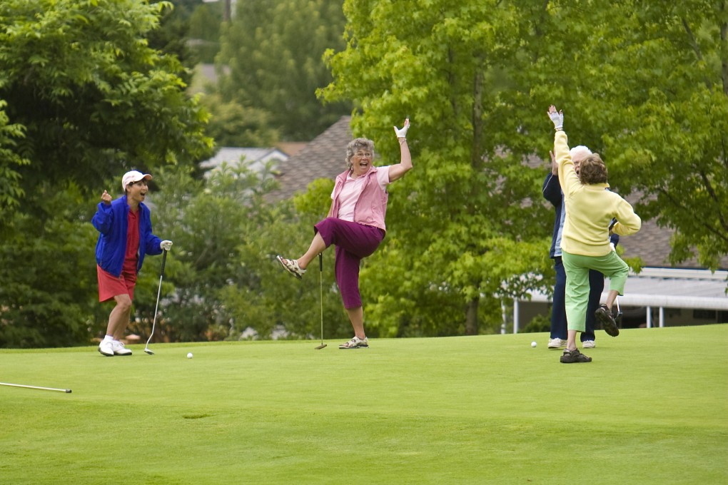Elderly golf players enjoy greater emotional wellbeing than people who do not play, thanks to the social, interactive and relaxing nature of the game. Photo: Shutterstock