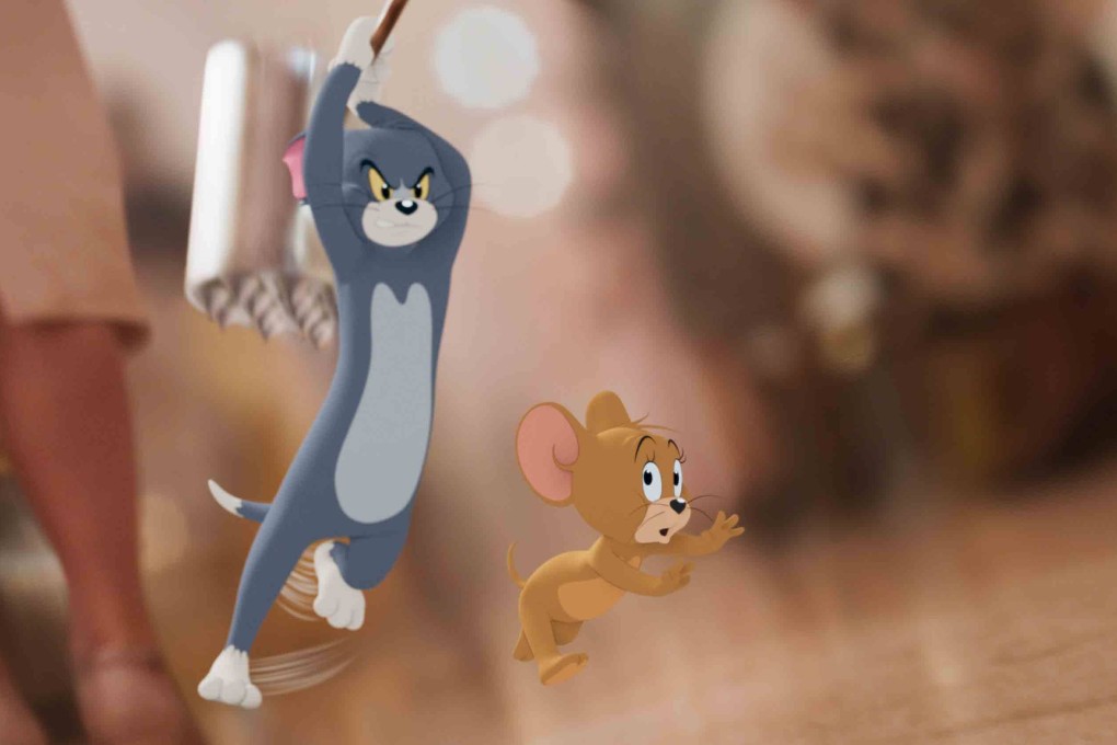A still from Tom and Jerry (category I), starring Chloë Grace Moretz and Michael Peña, and directed by Tim Story.