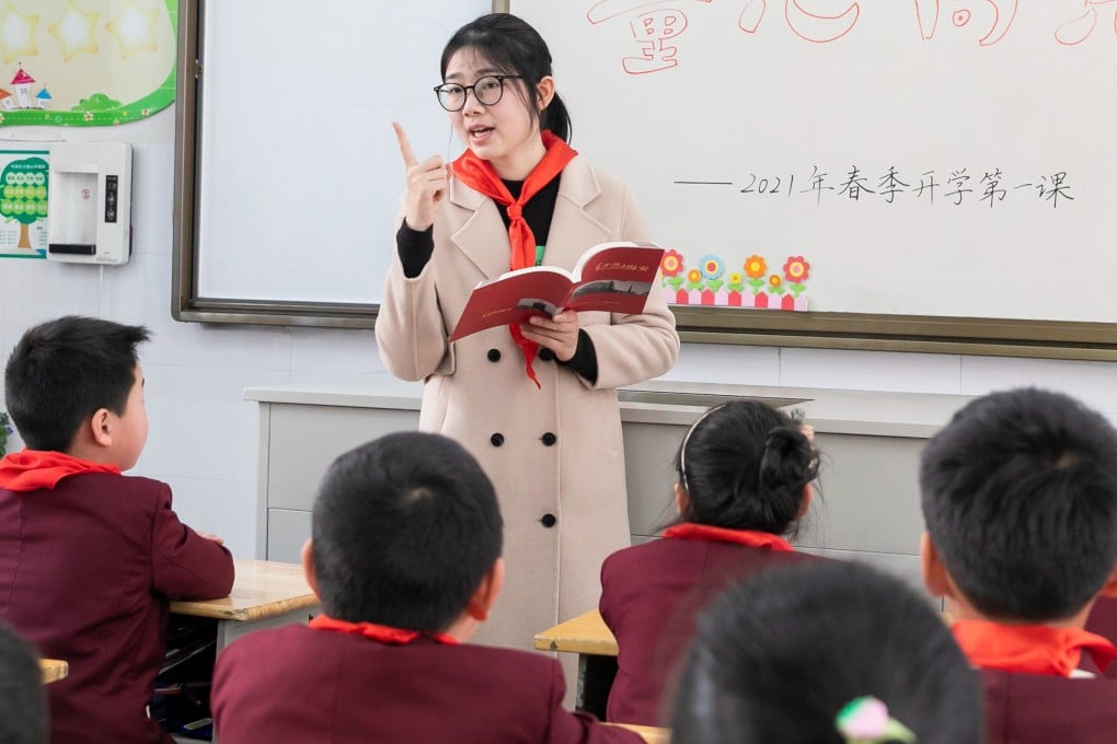 The teacher (not in this picture) has been removed from teaching duties but remains at the middle school in Tianjin, where she has been allocated other duties. Photo: Getty Images