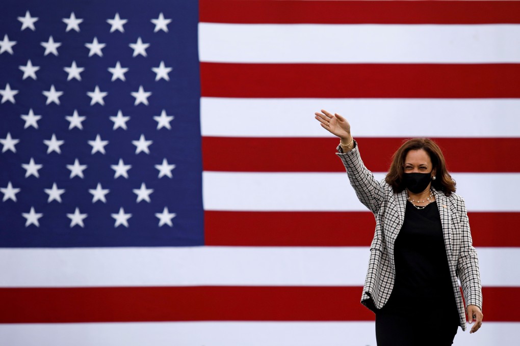 Then US Democratic vice-presidential nominee Kamala Harris waves to supporters at a rally in Florida on October 31, 2020. Harris went on to become the country’s first female vice-president. Photo: Reuters