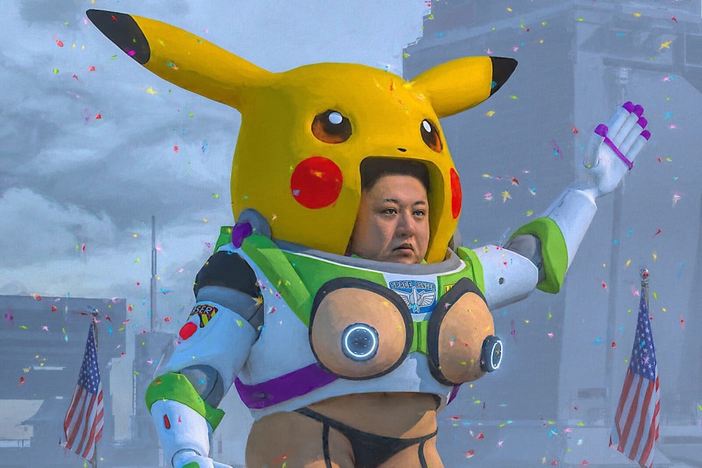 “Kim Jong-un Rebrand” (2019) by Mike Winkelmann aka Beeple. The digital artwork is one of 5,000 images by the artist combined to create “Everydays: The First 5,000 Days”, which is currently up for auction. Photo: Mike Winkelmann