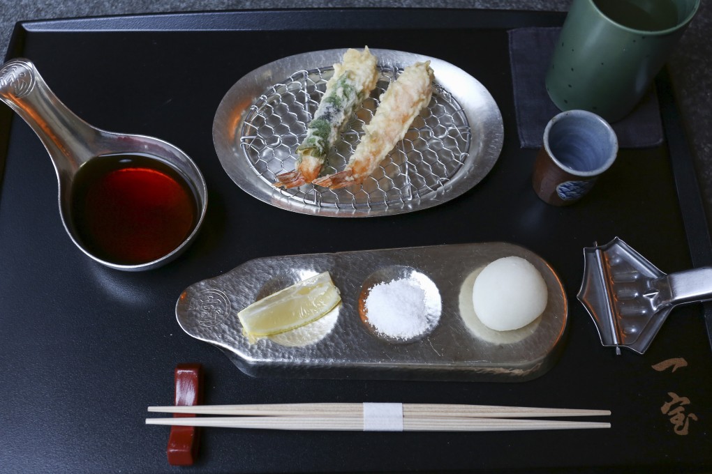Prawn tempura and prawn and shiso leaf tempura from Ippoh Tempura Restaurant on Aberdeen Street in Central - serving tempura at its finest, in the words of Charmaine Li. Photo: Jonathan Wong