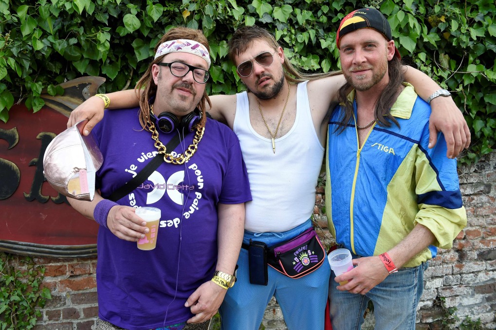 Three competitors take part in the 2019 Festival de la Coupe Mulet, Europe’s biggest mullet festival, in Boussu, Belgium. The much maligned hairstyle is making a comeback. Photo: AFP