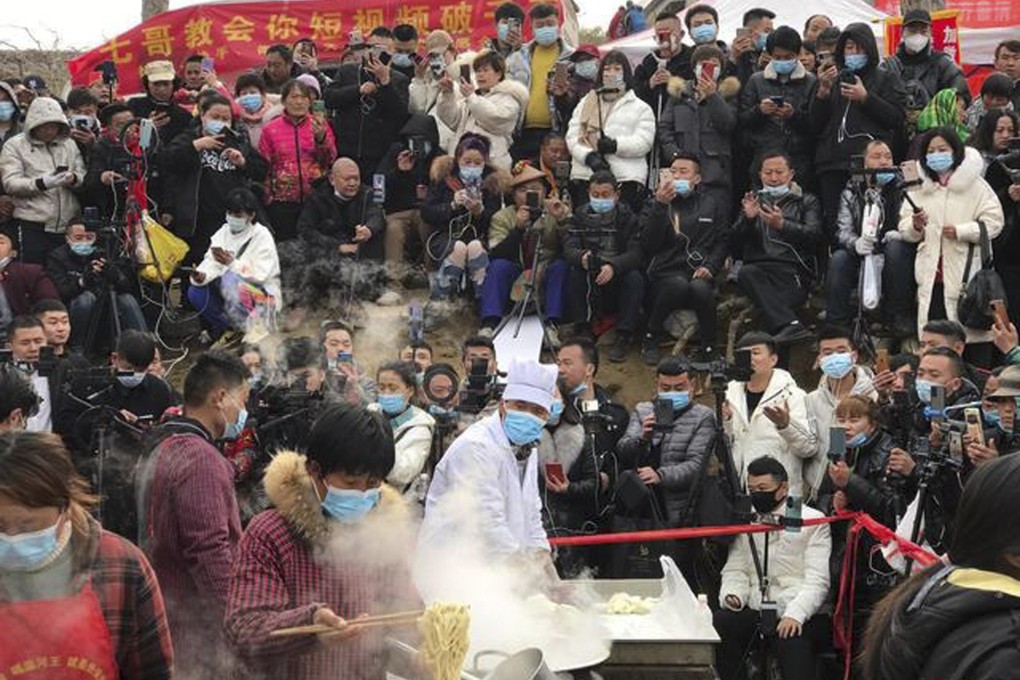 Cheng Yunfu – nicknamed Ramen Brother by online fans, at a rural market in Feixian county in China’s eastern Shandong province. Photo: Handout