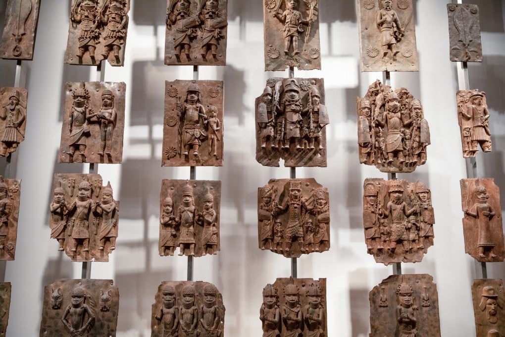 Some of the Benin Bronzes on display at the British Museum in London. Photo: Getty Images