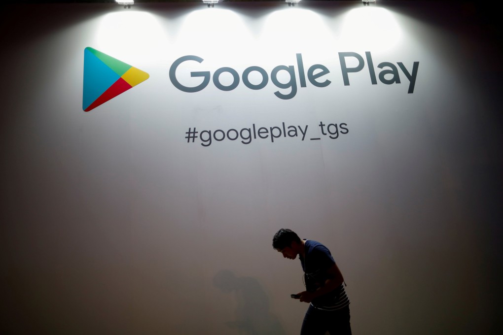 The logo of Google Play is displayed at the Tokyo Game Show in Chiba, Japan, on September 12, 2019. Photo: Reuters