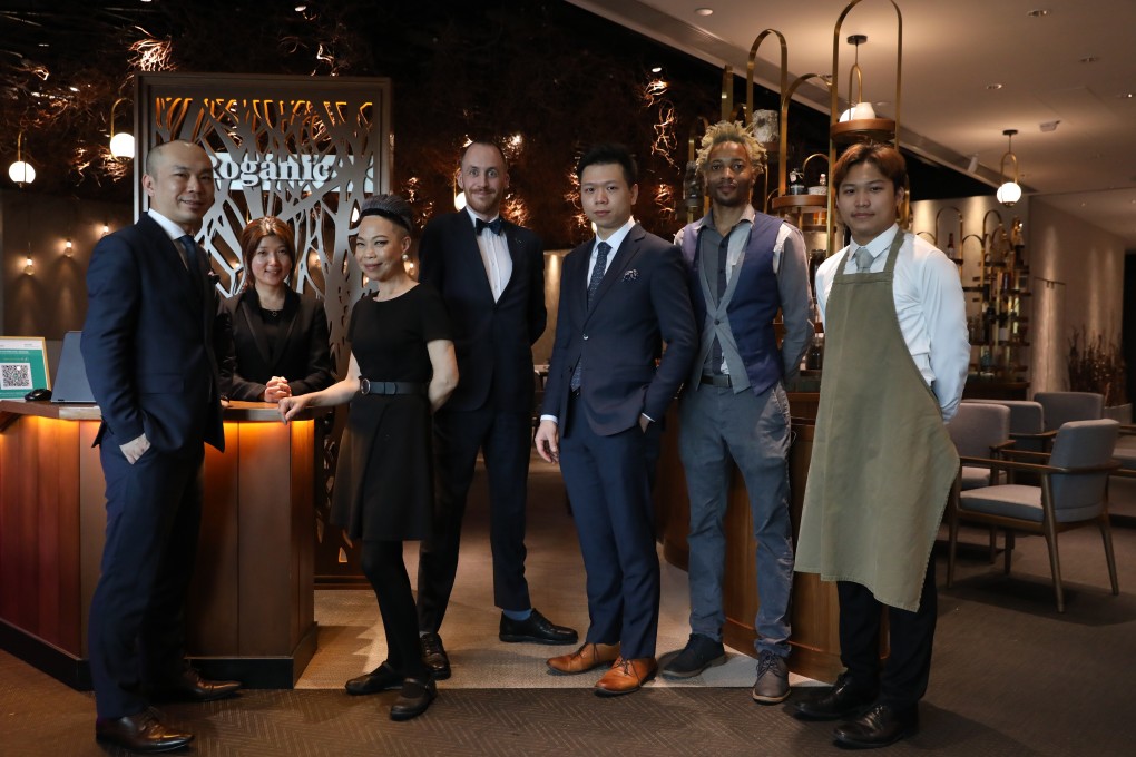 Roganic’s front-of-house team, led by general manager Sean Oakford, centre, in tuxedo. Photo: SCMP