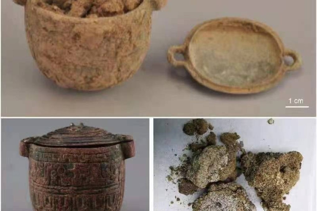The 6-gram residue in an ornate and sealed bronze jar was found in the grave of an ancient Chinese nobleman dating back to the Spring and Autumn Period (770-476 BC). Photo: University of Chinese Academy of Sciences