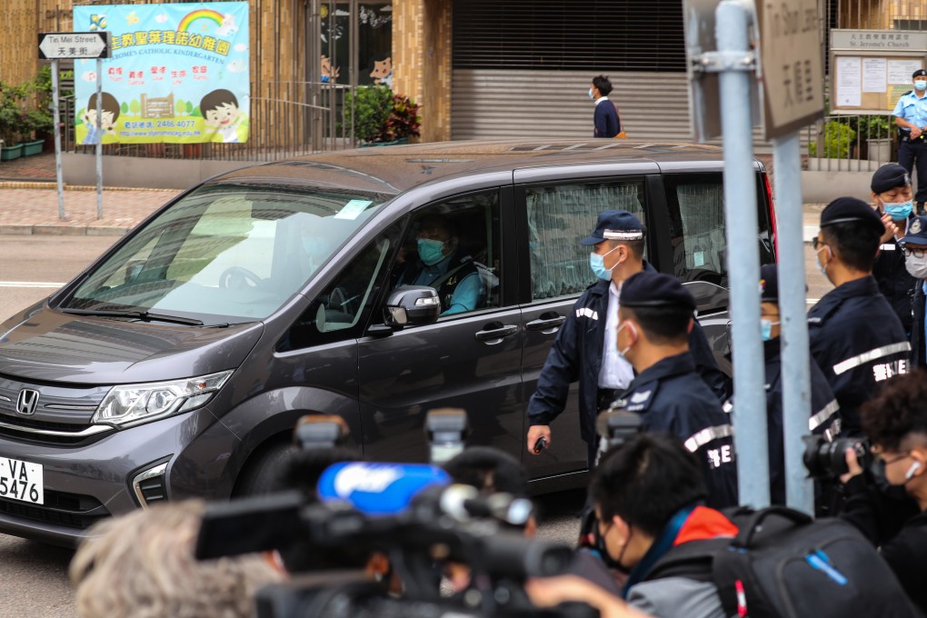 The first of eight Hongkongers imprisoned on the mainland returns to Tin Shui Wai Police Station in Hong Kong. Photo: Sam Tsang