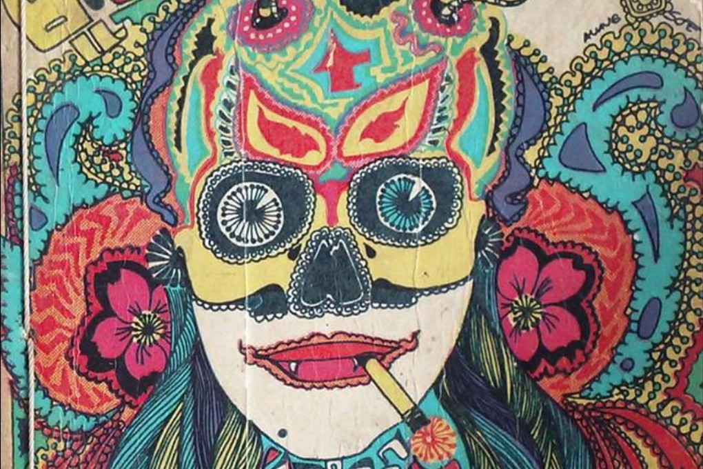 Known as “the father of Burmese modern art”, Bagyi Aung Soe painted distinctive and powerful images. This illustration for The Danger of Drugs by Dr Ohn Maung could easily have been a trippy, 1960s rock album cover. Photo: Collection of Maung Maung Soe