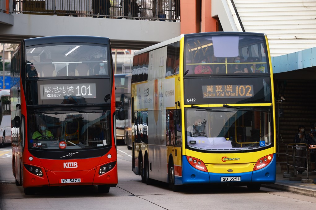 Hong Kong buses outside Hung Hom Station on March 16. Fares for the various are set to go up by up to 12 per cent. Photo: May Tse