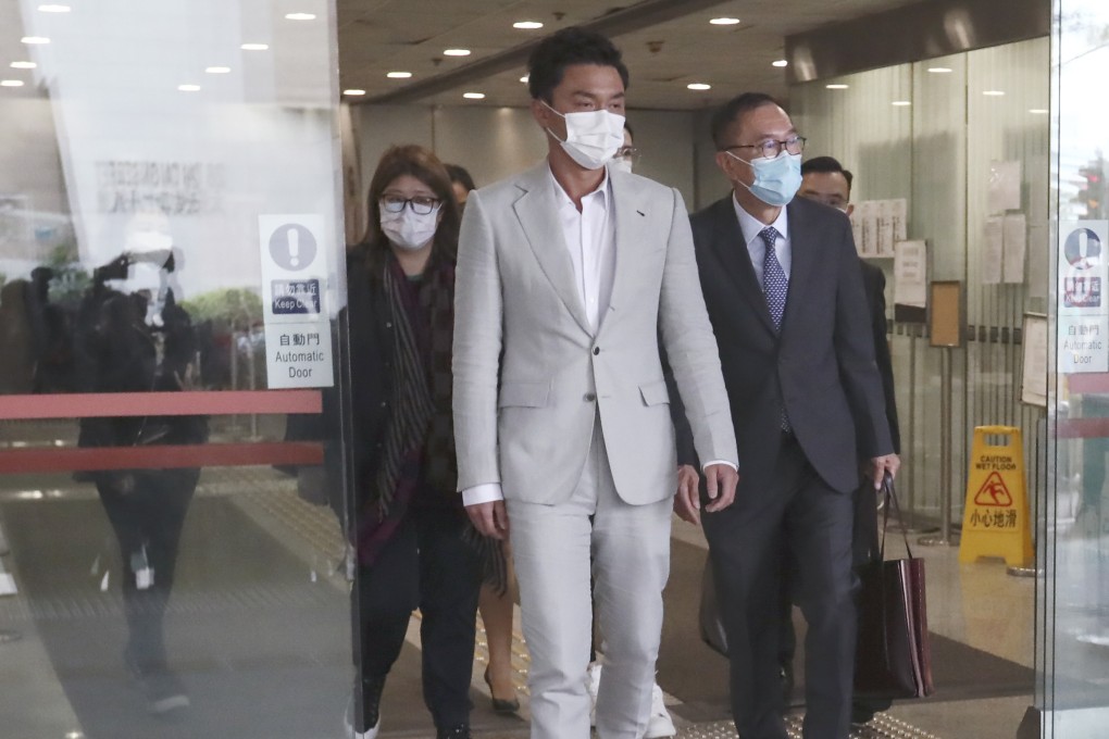 TVB actor Mat Yeung leaves Eastern Court in December after a hearing in a case stemming from a car crash in the Mid-Levels last August. Photo: Jonathan Wong