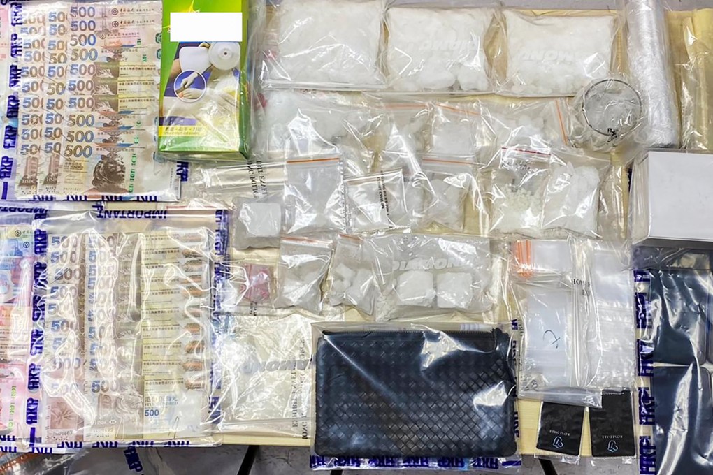 The seized drugs displayed by police officers. Photo: Handout