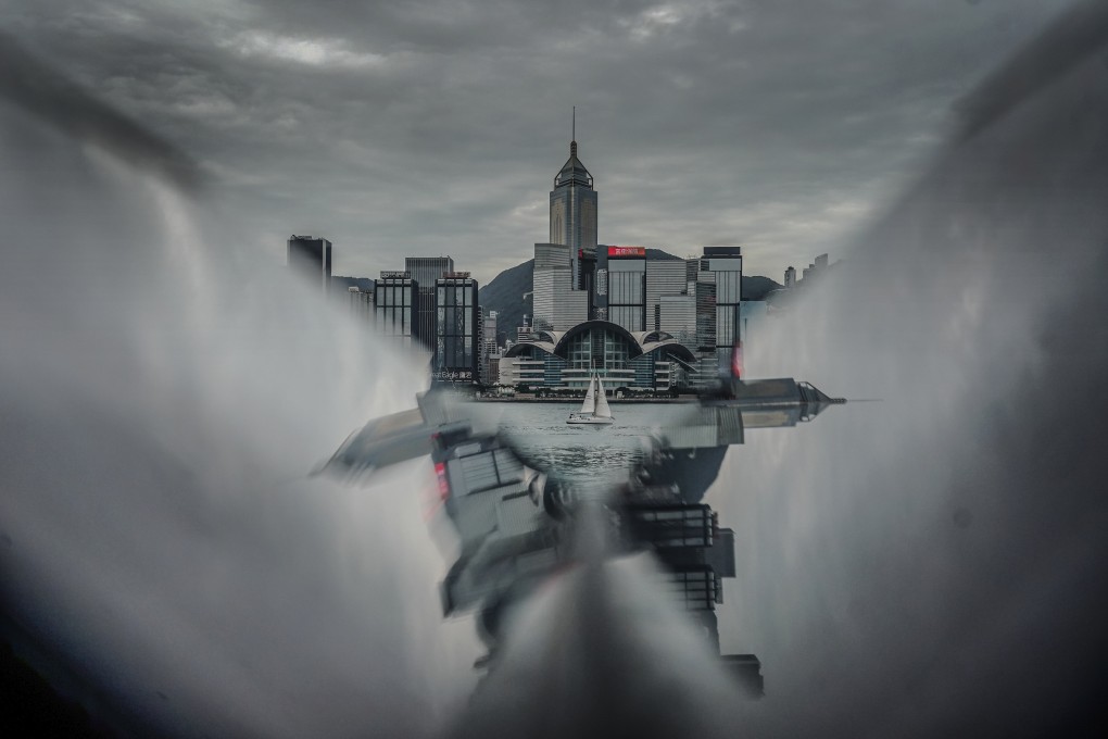 The Hong Kong Convention and Exhibition Centre in Wan Chai, as seen from the Tsim Sha Tsui promenade on a gloomy day in October 23, 2020. Photo: Felix Wong