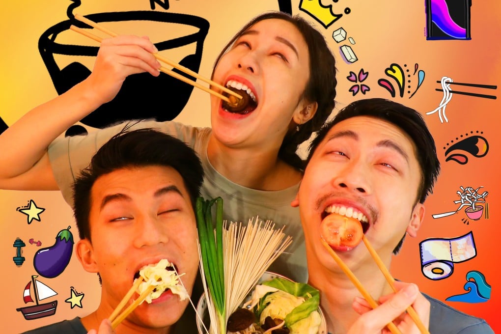 John Chan Yuen-cheung, Shum Pui-yung, and Ghost Chan Hon-kit (left to right) make up dance trio ShumGhostJohn. Their game show, Cart Noodle Show, is a piece of work that helps them stay connected with their home city. Photo: ShumGhostJohn