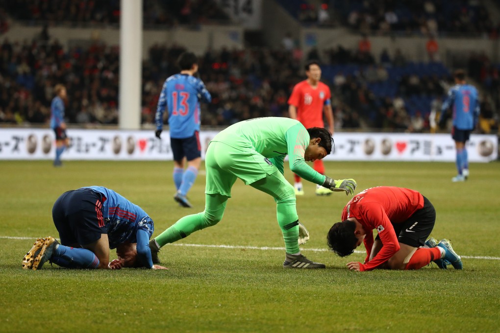 Japan against South Korea football matches are often bad-tempered occasions. Photo: Chung Sung-Jun/Getty Images