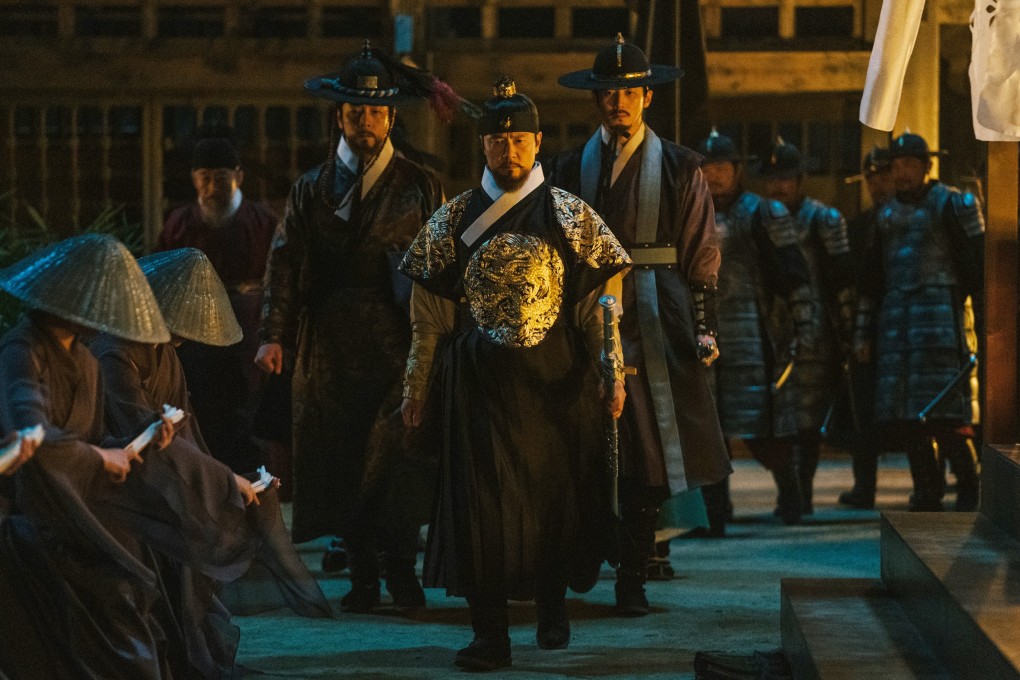 Kam Woo-sung (centre) as King Taejong in a still from Joseon Exorcist, which has been forced to take a break to rework certain elements before it can air again. The drama has lost sponsers thanks to claims of historical distortion. Photo: Viu