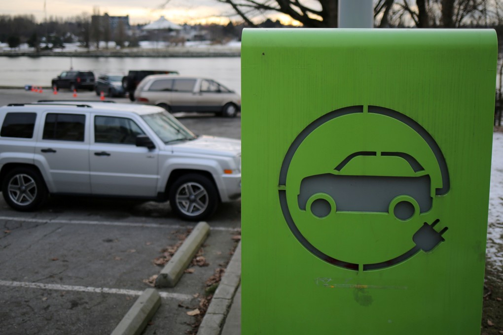 An electric car charging station in Vancouver, British Columbia, Canada. Photo: Reuters