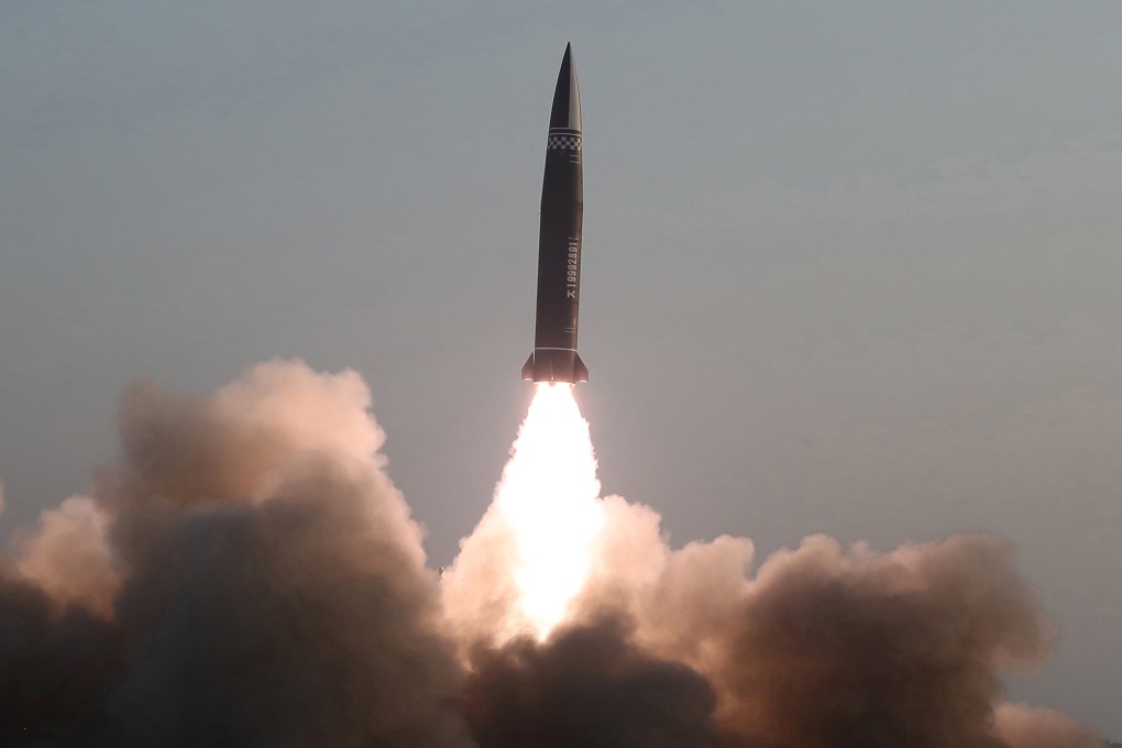 A newly developed tactical guided projectile was reportedly launched by North Korea on Thursday. Photo: KCNA via Reuters