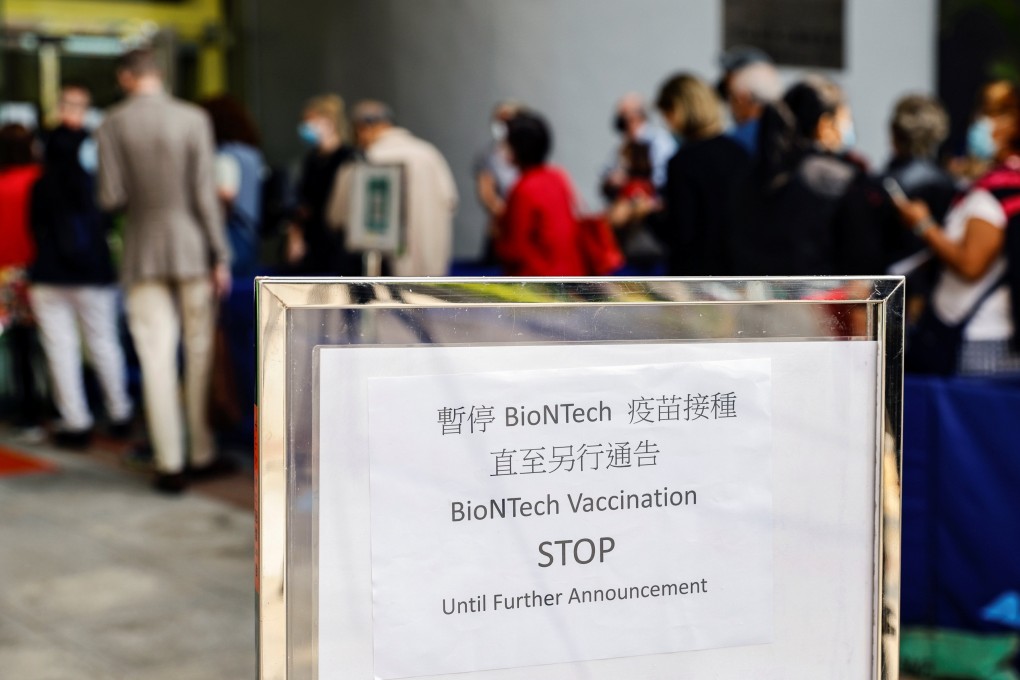 Hong Kong suspended the use of BioNTech coronavirus shots on Wednesday. Photo: Reuters