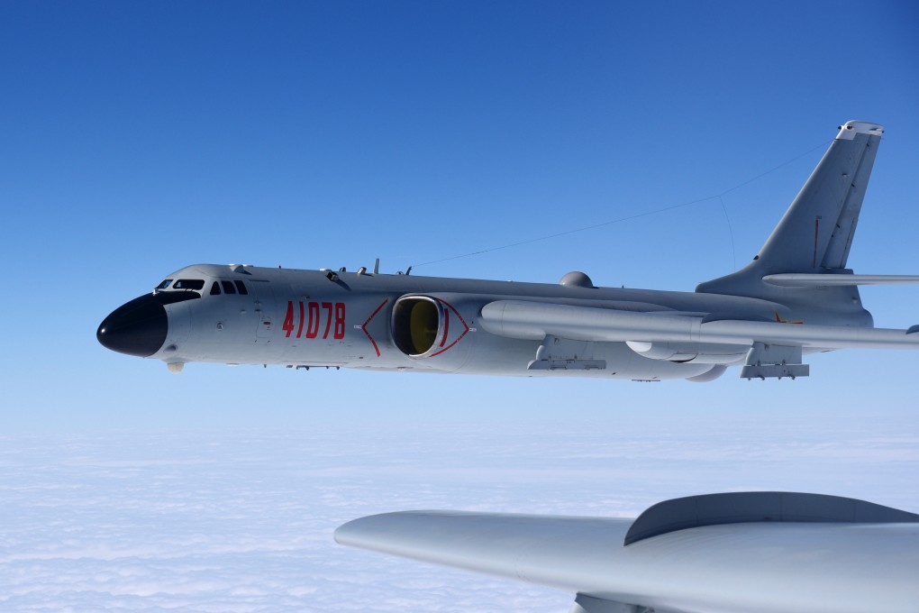 An H-6K aircraft takes part in training exercises in the South China Sea in November 2017. Four of the bombers were reportedly part of a group of Chinese planes that entered Taiwan’s air defence identification zone on Friday. Photo: Xinhua