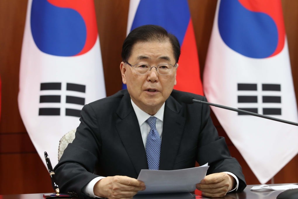 South Korean Foreign Minister Chung Eui-yong will meet China’s Foreign Minister Wang Yi this week. Photo: YNA/DPA