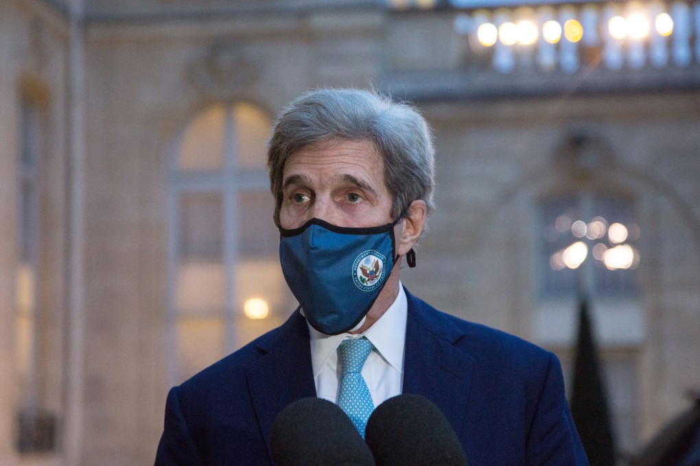 Former US secretary of state and current climate envoy John Kerry speaks to the press in Paris on March 10. He joined a virtual meeting on climate change co-hosted by China on March 23. Photo: Le Pictorium Agency via ZUMA/dpa
