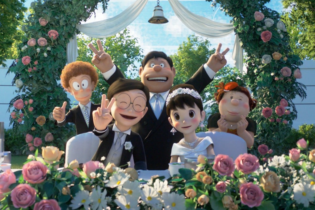 Nobita and Shizuka (front row) get married in Stand by Me Doraemon 2 (category: I, Japanese), directed by Takashi Yamazaki and Ryuichi Yagi. Voiced by Satoshi Tsumabuki and Yumi Kakazu.