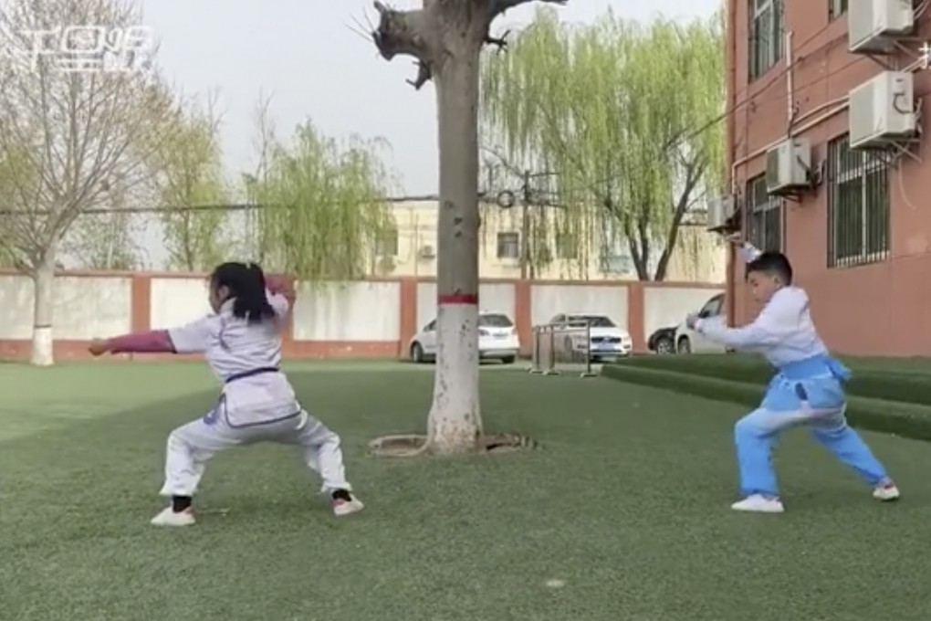 A school in Xian, in central China, added a traditional Chinese martial art to its physical education courses. Photo: Weibo