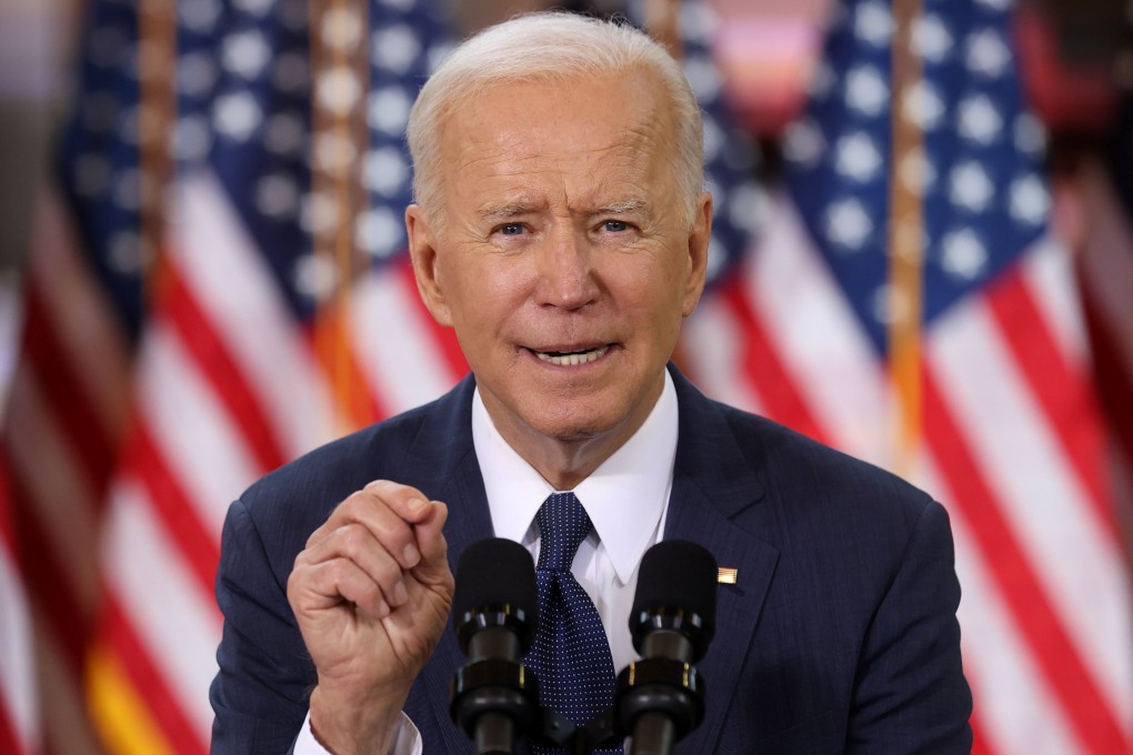 US President Joe Biden speaks about his US$2 trillion infrastructure plan in Pittsburgh, Pennsylvania, on Wednesday. Photo: Reuters